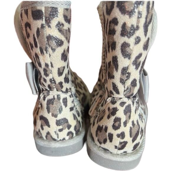 Toddler Girls Animal Print Leopard Sherpa Lined Ankle Boots - Sz 5 - Picture 3 of 4